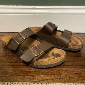 Birkenstocks brown leather